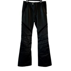 Dion Lee leather panelled flared pants black size XS 2